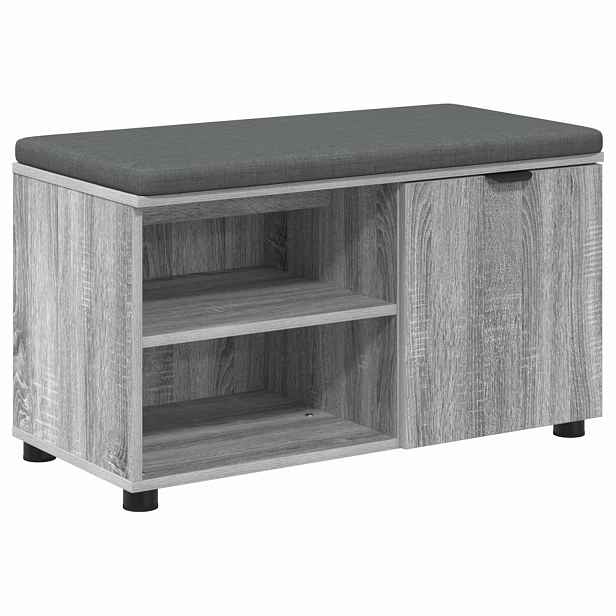 vidaXL Chodbičková lavice s polštářem Šedá Sonoma 80 x 38 x 46 cm