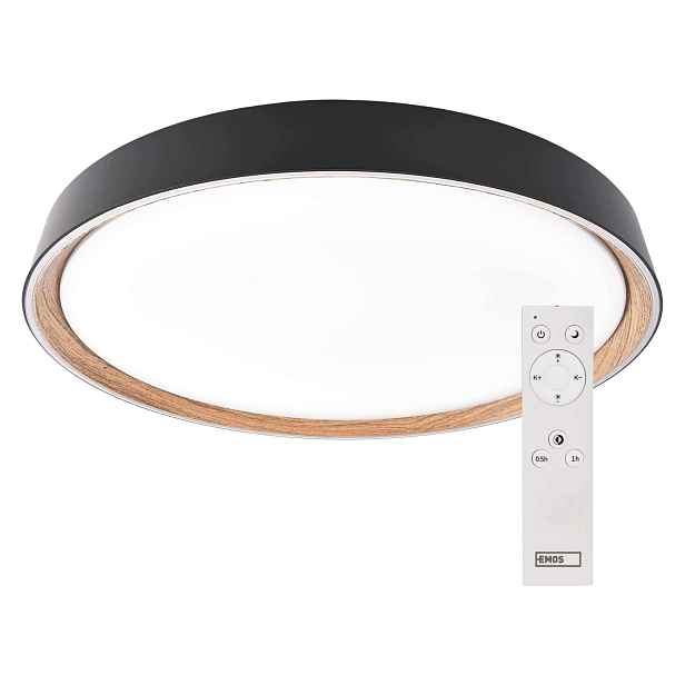 Emos ILVI ZM5116 Led stropní svítidlo 30 W, stmívatelné, černé/dřevo