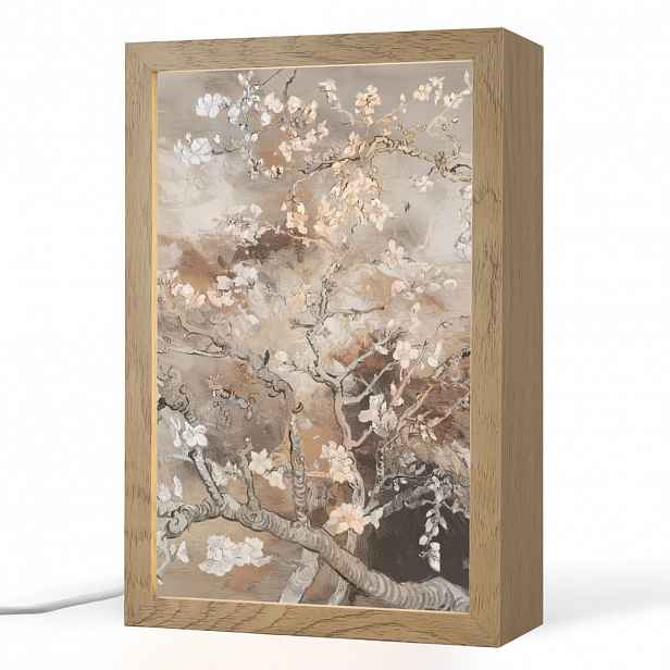 OnlyWow STOLNÍ LAMPA Mandlový květ - Umění - Van Gogh - Béžová - Abstraktní 20x30 cm