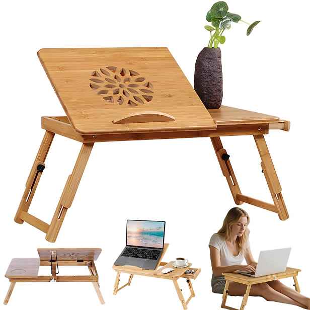 Stolek pod notebook Nastavitelný pomocný stůl se zásuvkou Skládací 50 x 25 cm