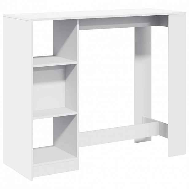 vidaXL Barový stůl s policí bílý 124 x 46 x 103,5 cm kompozitní dřevo