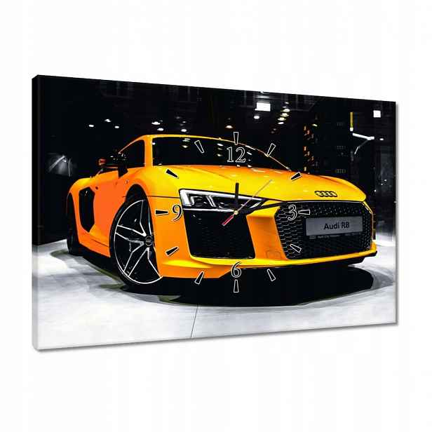 Hodiny 60x40 Žluté Audi R8