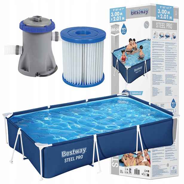 Bazén Bestway 300x200x66 CM Čerpadlo Filtr Set Pro Zahradu