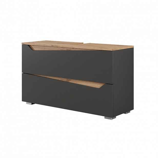 Vicco DOLNÍ SKŘÍŇKA POD DŘEZ Marelle, Antracit/Řemeslný dub, 100 x 57.5 cm se 2 zásuvkami