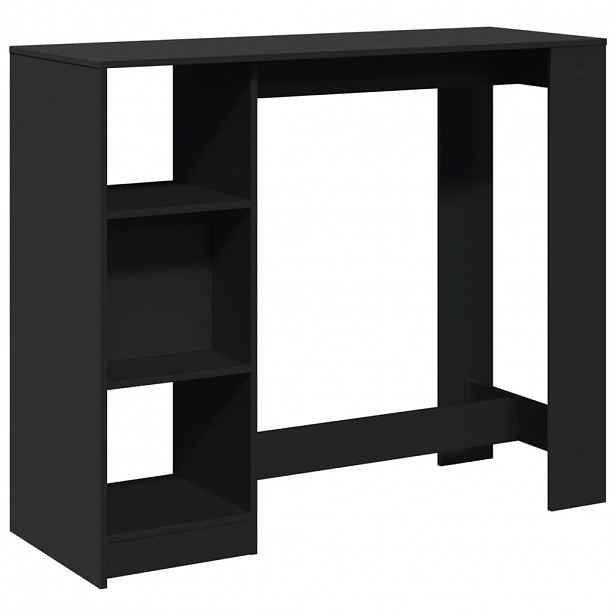 vidaXL Barový stůl s policí černý 124x46x103,5 cm kompozitní dřevo