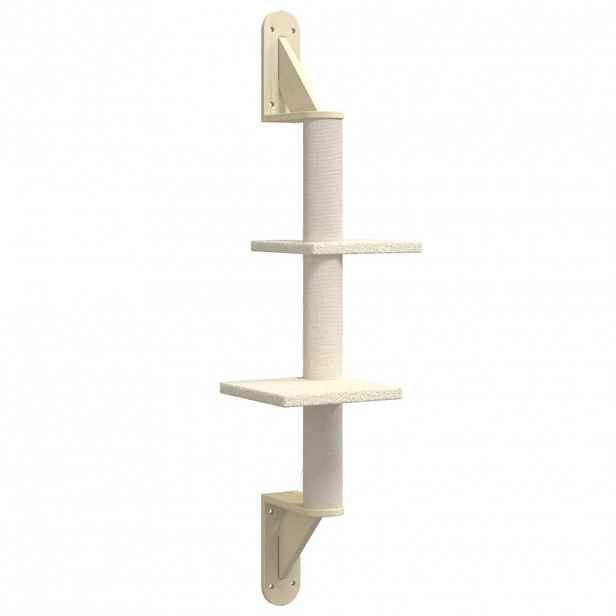 vidaXL Nástěnné škrabadlo pro kočky se sloupkem krémové 108 cm