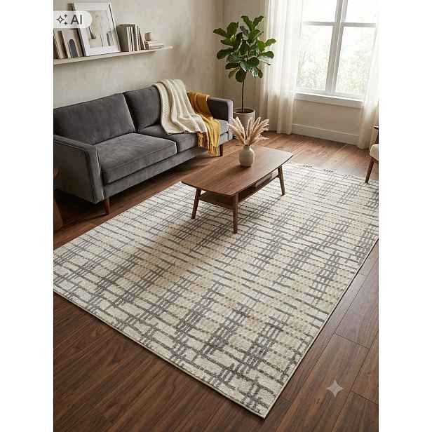 Koberec do obývacího pokoje 160 x 230 cm, vícebarevný, měkký vlas, plyšový