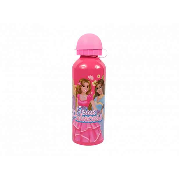 Dětská kovová láhev TRUE PRINCESS 500 ml růžová