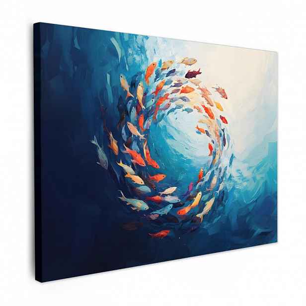 MuchoWow OBRAZ NA PLÁTNĚ Moře - Ryby - Barevné - Dynamické 40x30 cm