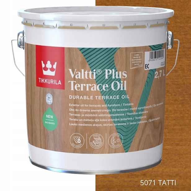 Tikkurila Olej Na Dřevo Valtti Plus Terrace Oil 2,7 L Barva 5071 Tatti