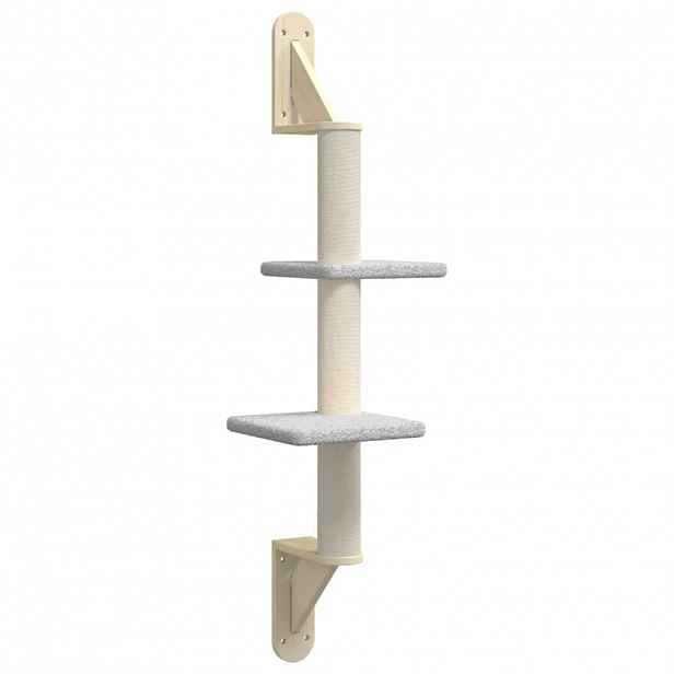 vidaXL Nástěnné škrabadlo pro kočky se sloupkem světle šedé 108 cm