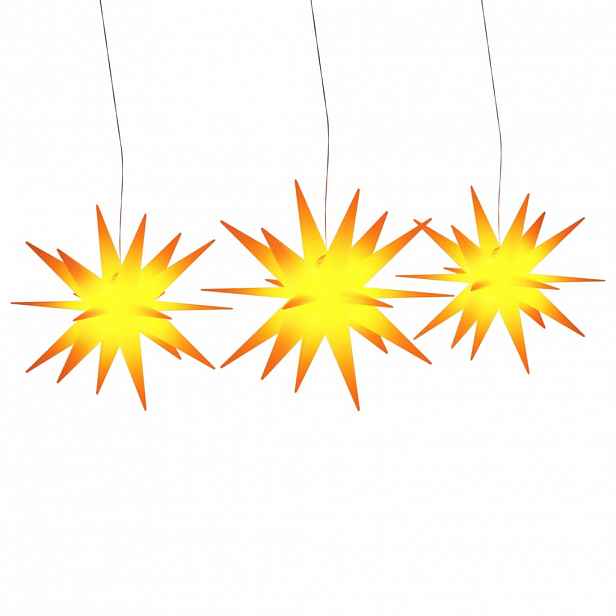 vidaXL Svítící vánoční hvězdy s LED 3 ks skládací žluté