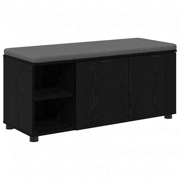 vidaXL Chodbičková lavice s polštářem Černý Dub 100 x 38 x 46 cm