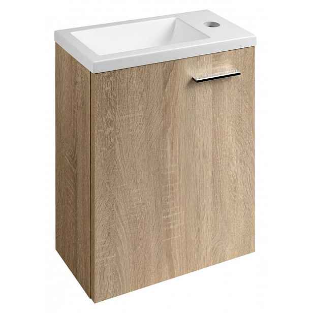 Aqualine Zoja - Umyvadlová skříňka 37x50x18 cm, dub platin 51037DP