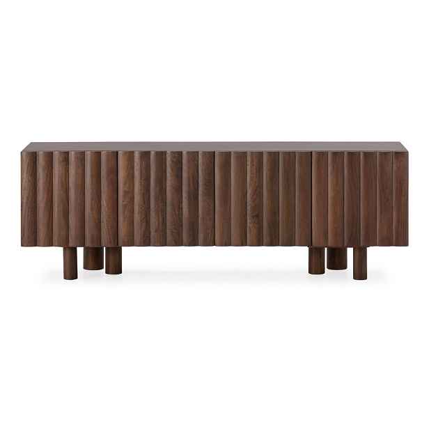 Hnědý TV stolek z mangového dřeva 160x55x40 cm Tamira – MOME