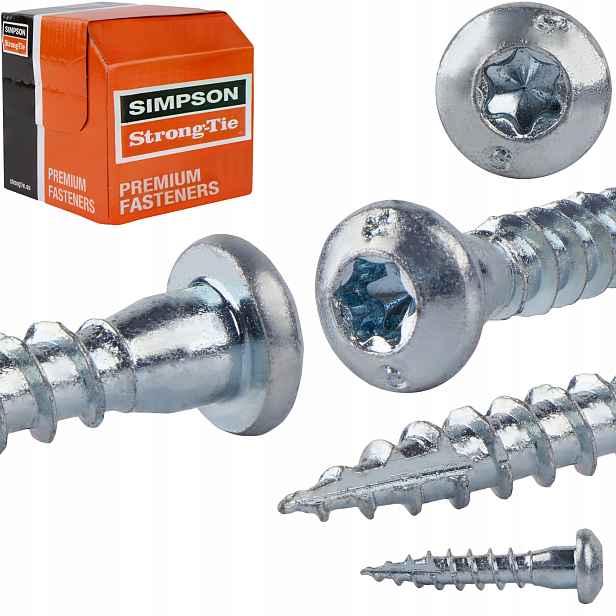 Tesařské vruty 5x25 mm 250 ks Torx pro konektory konektorů Simpson Csa
