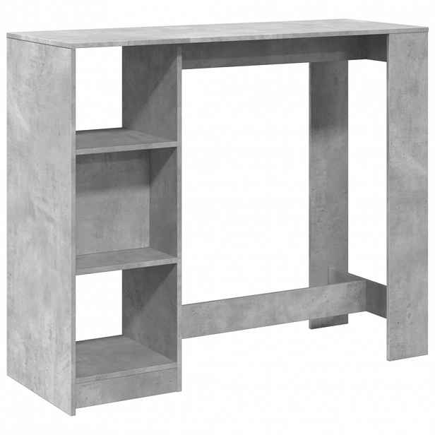 vidaXL Barový stůl s policí betonově šedý 124 x 46 x 103,5 cm kompozit