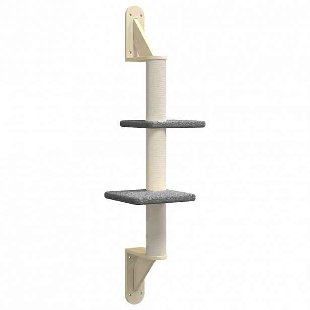 vidaXL Nástěnné škrabadlo pro kočky se sloupkem tmavě šedé 108 cm