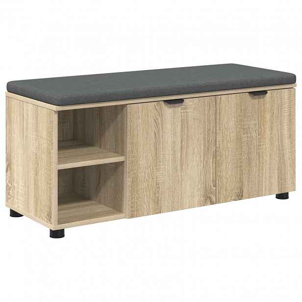 vidaXL Chodbičková lavice s polštářem Sonoma dub 100 x 38 x 46 cm