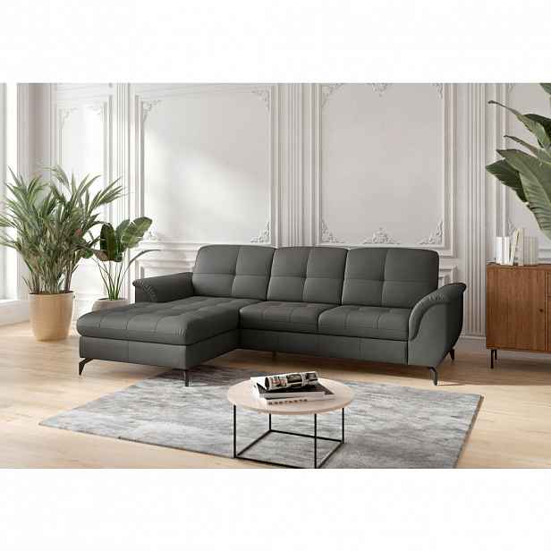 Sit & More ROHOVÁ SEDAČKA, textil, kůže, antracitová
