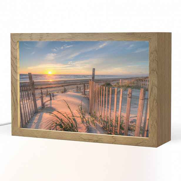 OnlyWow STOLNÍ LAMPA Pláž - Moře - Duna - Západ slunce - Krajina 30x20 cm