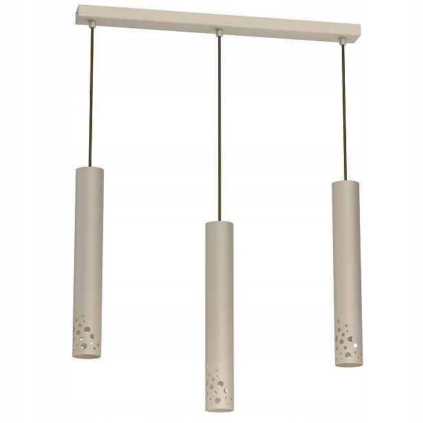 Závěsná lampa trojitá ozdobná krémová tuba nad stůl ostrov bar 60 cm Luminex