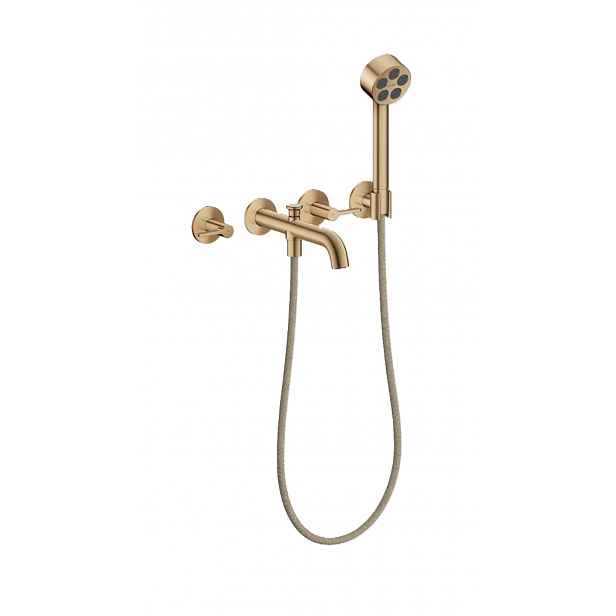 Axor One - Vanová baterie pod omítku, 3-otvorová instalace, kartáčovaný bronz 48444140