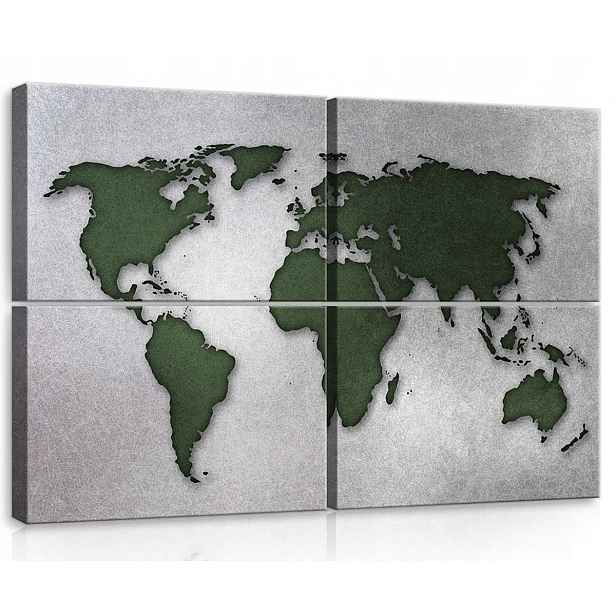 Obraz Na Plátně Canvas 120x80 Mapa Světa Geografie Materiál Plst Imitace