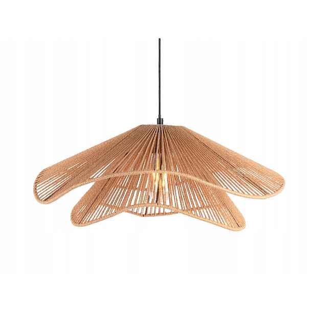 Závěsná lampa nad jídelní stůl Sombrera, proutěné stínidlo, Ø 60 cm, hnědá