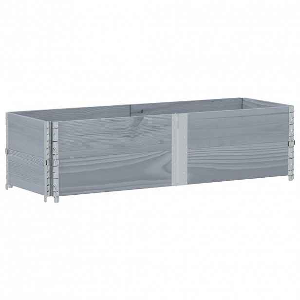 vidaXL Zahradní truhlík šedý 150x50 cm masivní borové dřevo