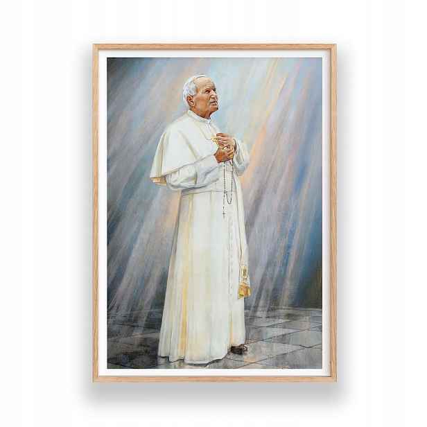 Obraz Jan Pavel II. Plakát A3 Dřevěný Rámeček 30x42 cm