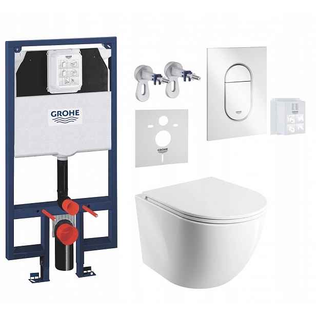 7v1 Sada Wc, Stelaz Grohe Slim Wc Mísa Omnires Mat Tornado Tlačítko