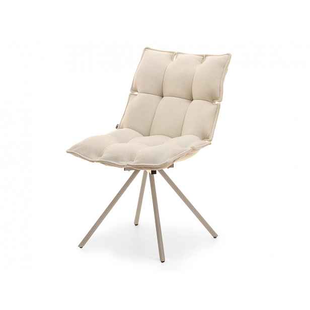 Designová otočná židle CALIDO - krémová / béžová
