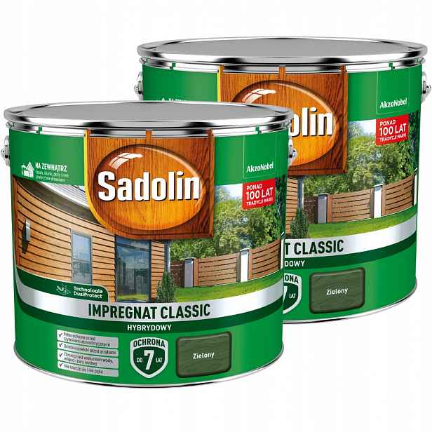 Sadolin Klasická Ochranná Impregnace Na Dřevo 18 L Zelená Sada 2X9 L