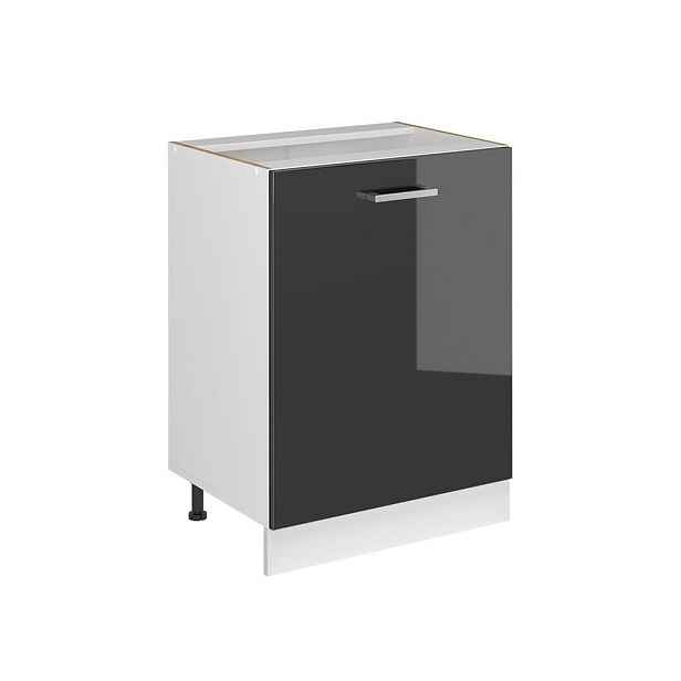 Vicco SPODNÍ SKŘÍŇKA KUCHYŇSKÉ LINKY R-Line, Antracitový vysoký lesk/Bílá, 60 cm s 1 dveřmi bez pracovní desky