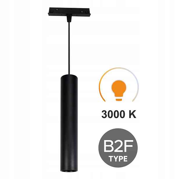 Závěsná Led lampa Tuba 10W 3000K Teplá Typ B2F pro Smart Track 48VDC