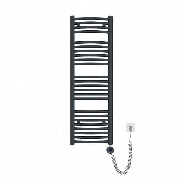 EMKE RADIÁTOR Elektrický zakřivený na ručníky, antracit, 120/40 cm