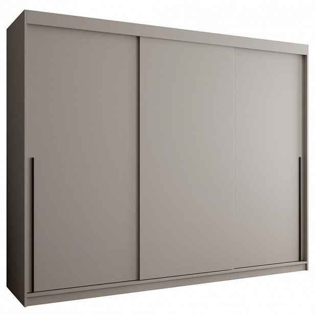 Home Collective ŠATNÍ SKŘÍŇ S POSUVNÝMI DVEŘMI 250 cm šířka, kašmírová s černým úchytem