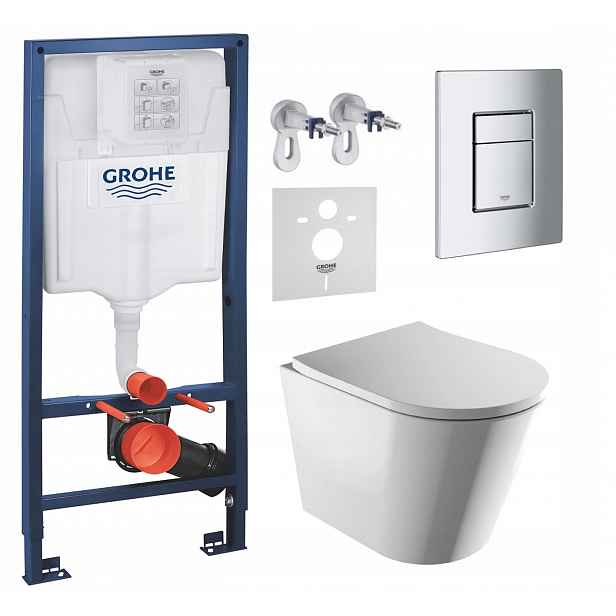 Podomítkový Wc set Grohe s mísou Tampa tlačítko Chrom Mat