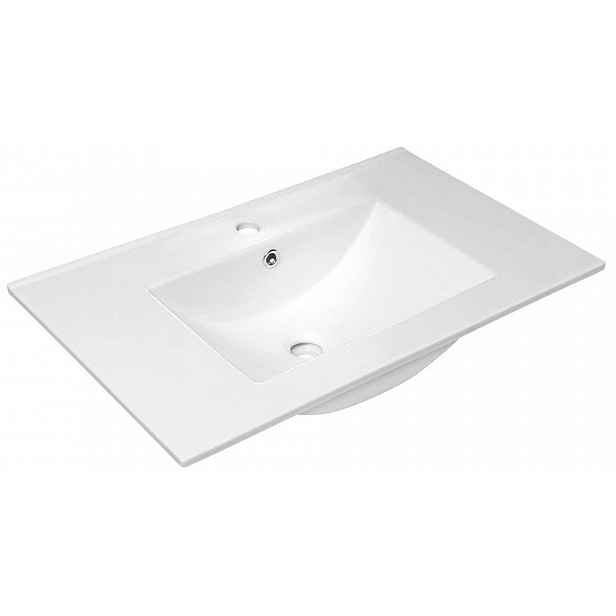 Sapho Slim - Umyvadlo 77x47 cm, s přepadem, otvor pro baterii, bílá 1601-75