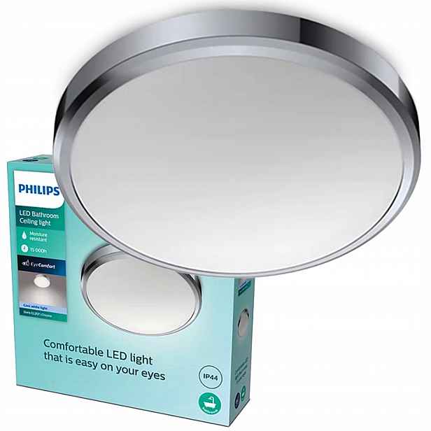Stropní Svítidlo Stropní Svítidlo Led koupelnová 17W 1700lm 4000K IP44 Chrom Philips