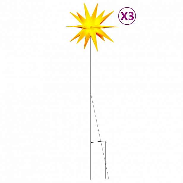 vidaXL Svítící vánoční hvězdy s hroty 3 ks LED skládací žluté 35 cm