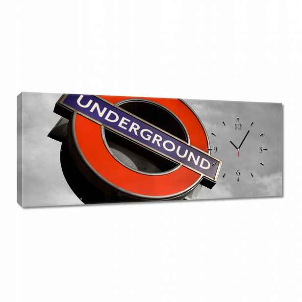 Nástěnné hodiny 100x40 Znak Underground Londýn