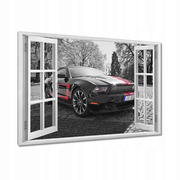 Obrazy 120x80 Černý Ford Mustang Usa