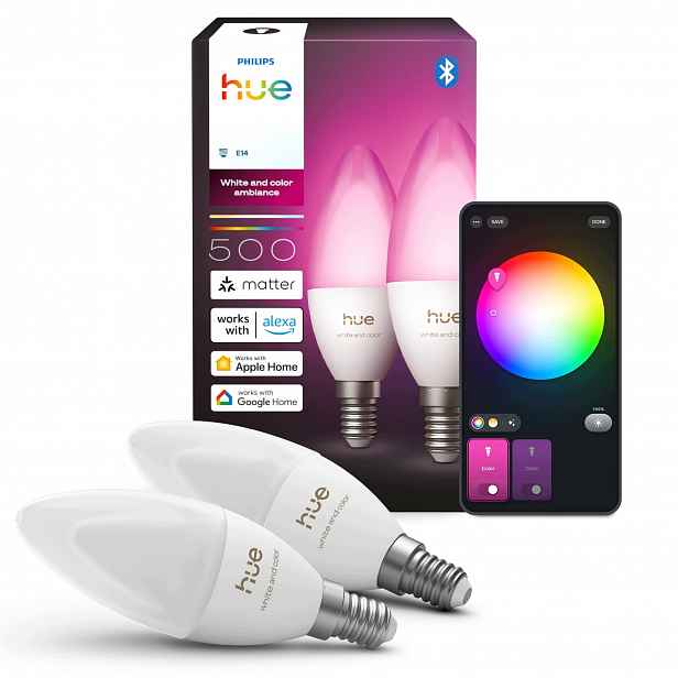 Led žárovka E14 B39 3.7W 500lm Rgb Smart Zigbee Wca Philips Hue 2 ks