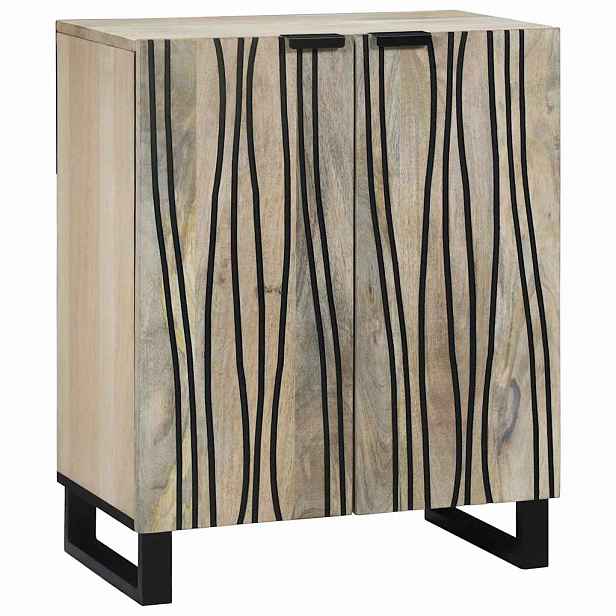 vidaXL Servírovací skříň Bílá 60 x 33,5 x 75 cm Masivní mangové dřevo