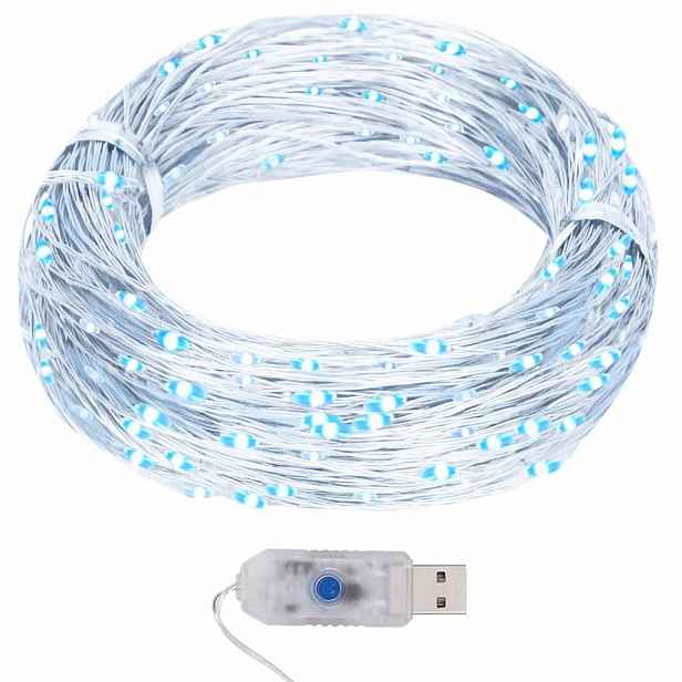 vidaXL Světelný řetěz s mikro LED 40 m 400 LED studený bílý 8 funkcí
