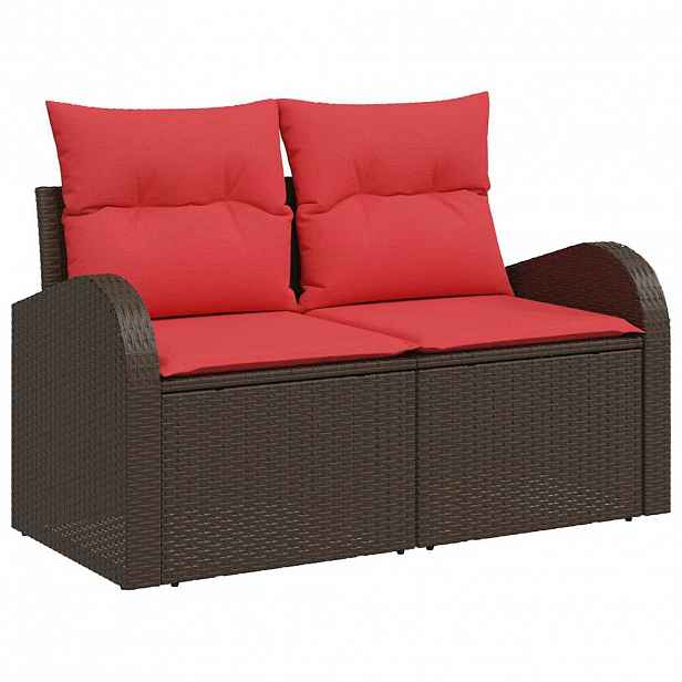vidaXL Zahradní sofa 2-Počet míst Hnědá polyratan