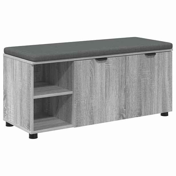 vidaXL Chodbičková lavice s polštářem Šedá Sonoma 100 x 38 x 46 cm
