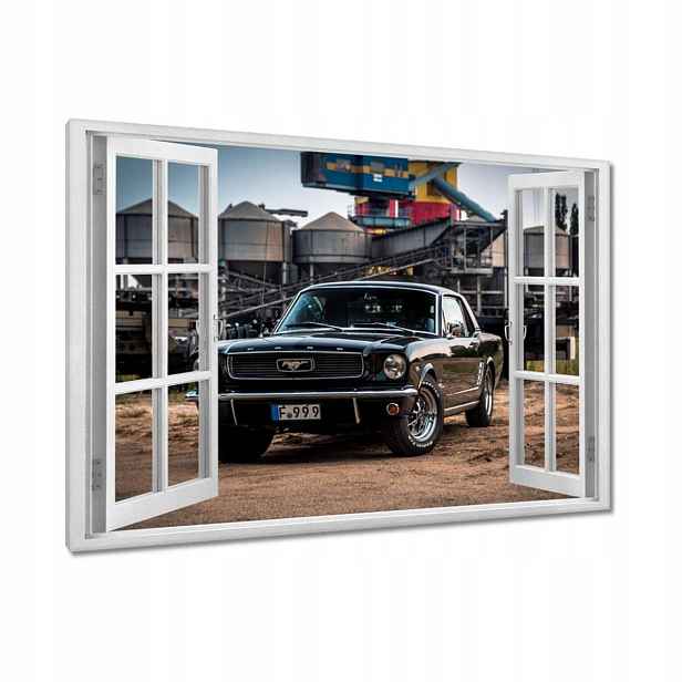 Obrazy 90x60 Černý Ford mustang Auto